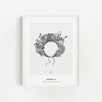Floral Crown 3 birth poster in 1:1 scale