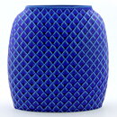 Stig Lindberg (Fjäll 1960) Blue Swelling Vase with Scale Relief 18 cm 