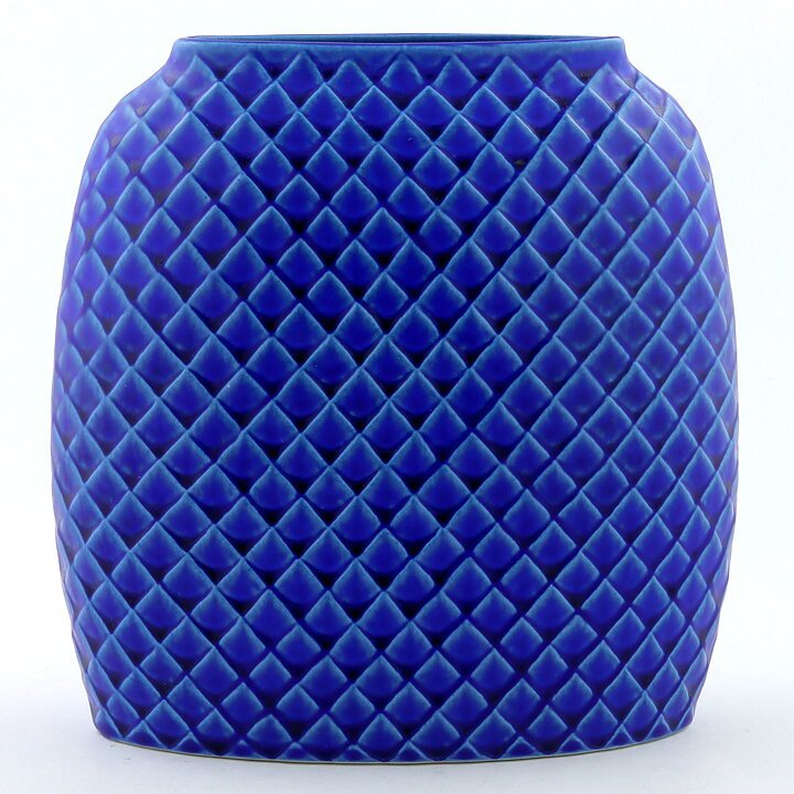 スティグ・リンドベリ Fjällシリーズ ふっくらした青い花瓶  Vase (18cm)  1960年 
