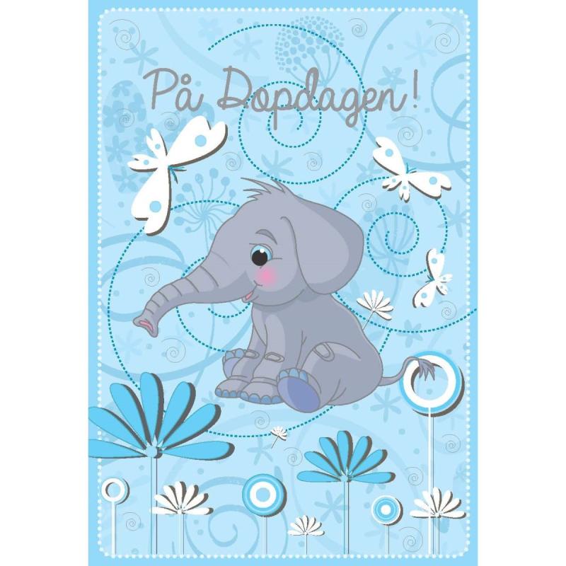 Dubbelt Dopkort, På din Dopdag, Blå - Tinka