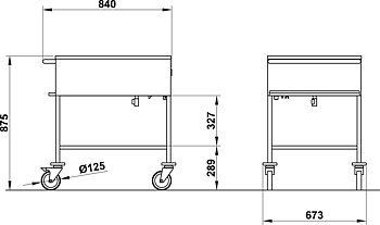 Bain Marie / Service wagon 2xGN1/1