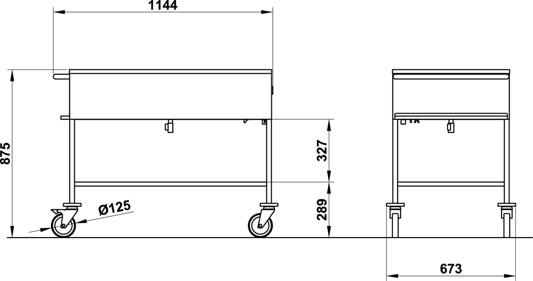 Vattenbad / Servicevagn 3-4xGN1/1 - 3