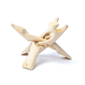 Kristallkula hållare i Trä - Kobra Triangle Ställ - 15cm - Natural
