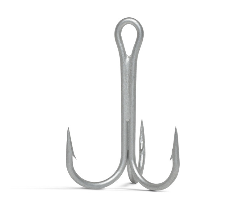 a treble hook that is sharp and easy to sharpen