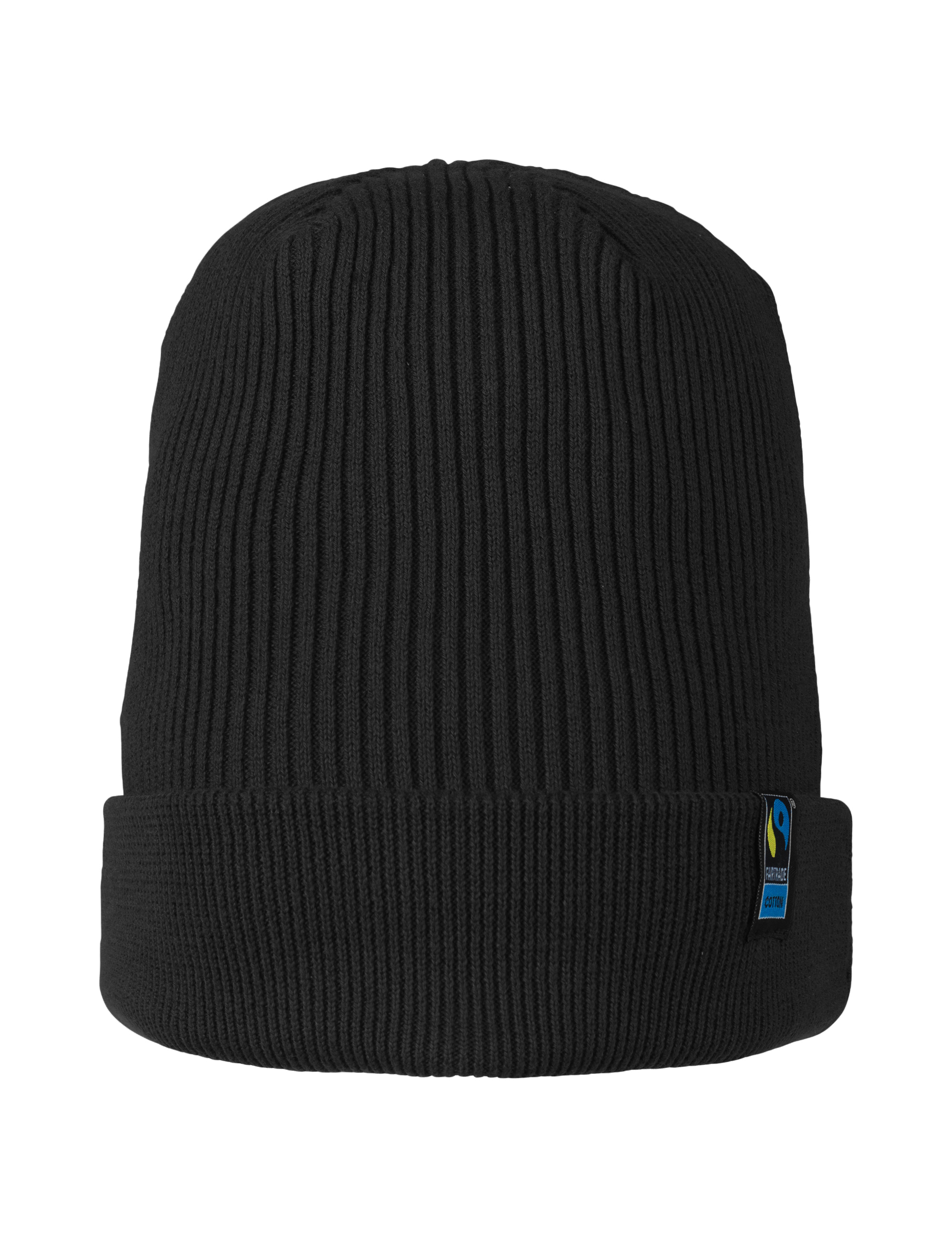 Ribbstickad mössa - Neutral - Fairtrade, EKO, GOTS - Svart - 2