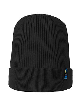 Mixed Knit Beanie 2x1 Rib, Unisex, Black, Neutral, Fairtrade & Organic GOTS