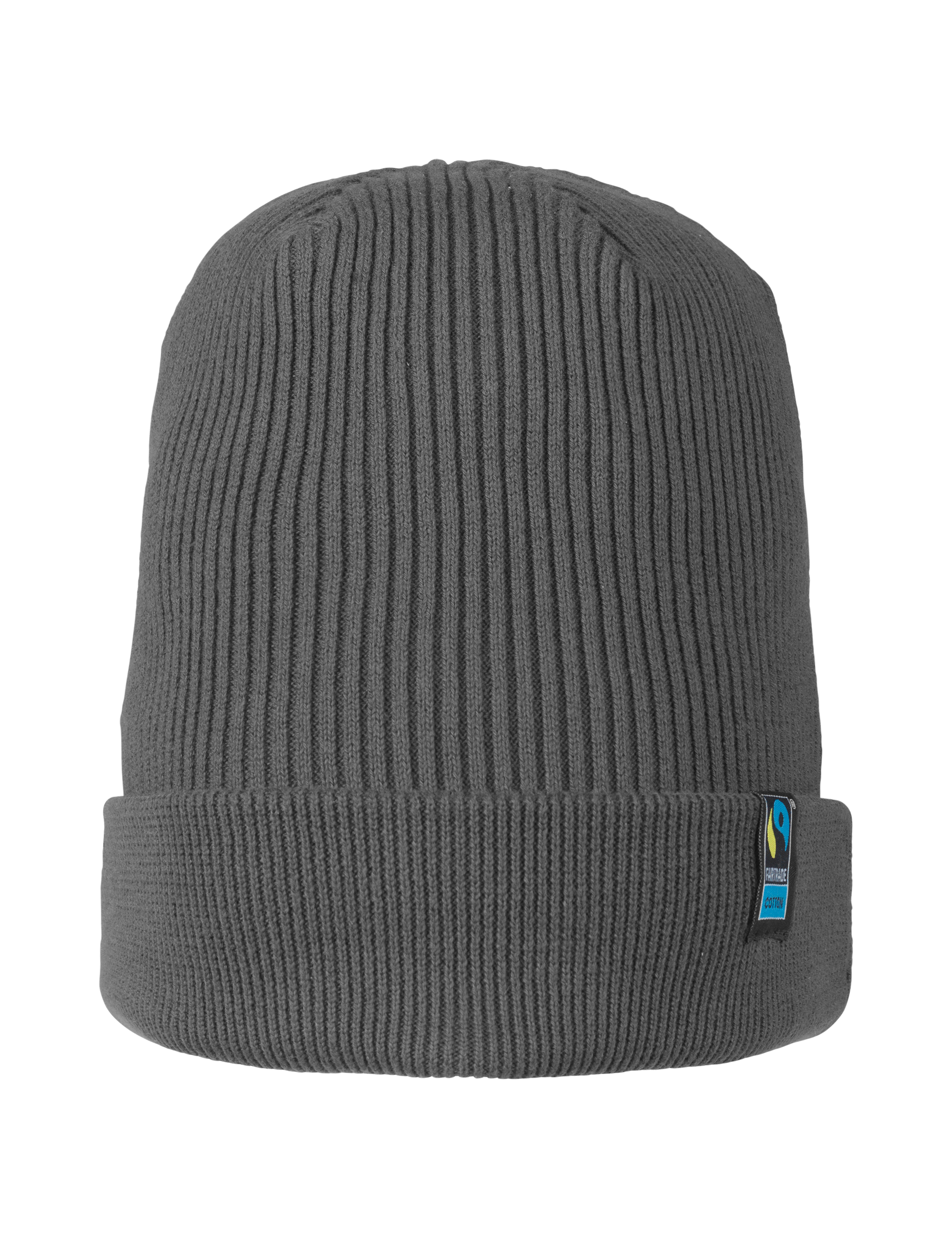 Mixed Knit Beanie 2x1 Rib, Unisex, Charcoal, Neutral, Fairtrade & Organic GOTS - 2