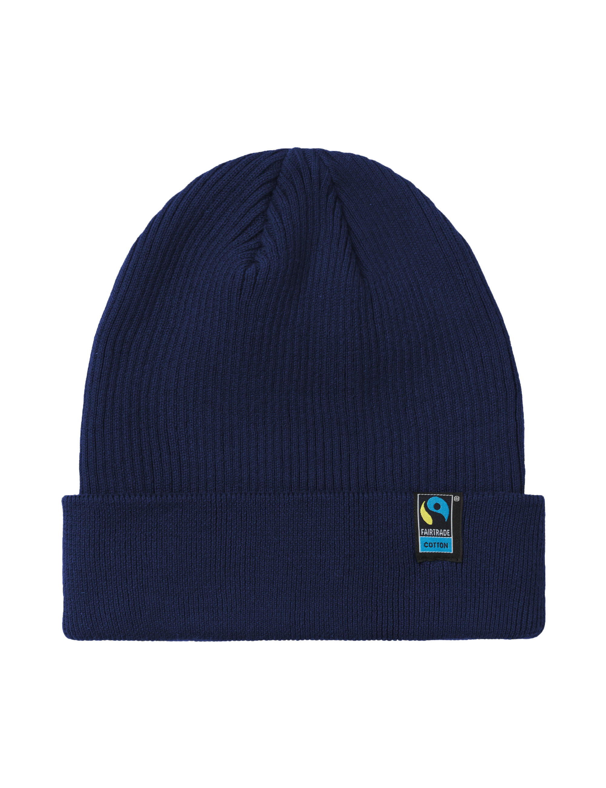 Mixed Knit Beanie 2x1 Rib, Unisex, Navy, Neutral, Fairtrade & Organic GOTS