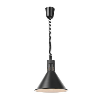 Värmelampa med utdragbar kabel, svart