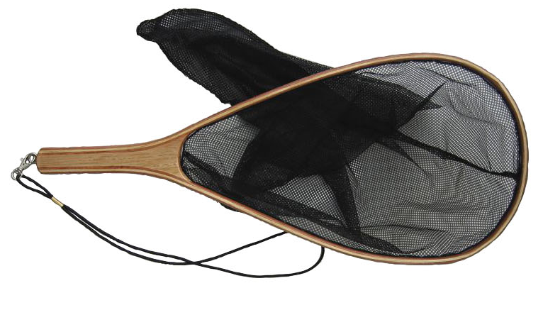 FLY FISHING NET WOODEN CATCH &amp; RELEASE 60CM