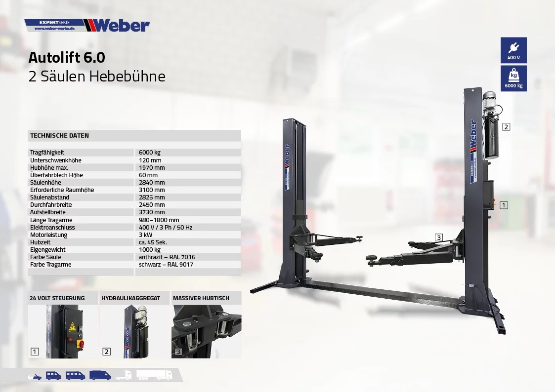2-Pelarlyft Weber Expert Serie Autolift 6.0 - 5