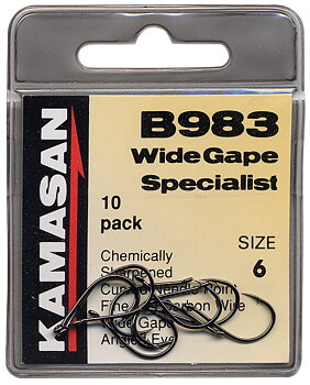 Kamasan B983 är en vass och stark metkrok med bredare gap