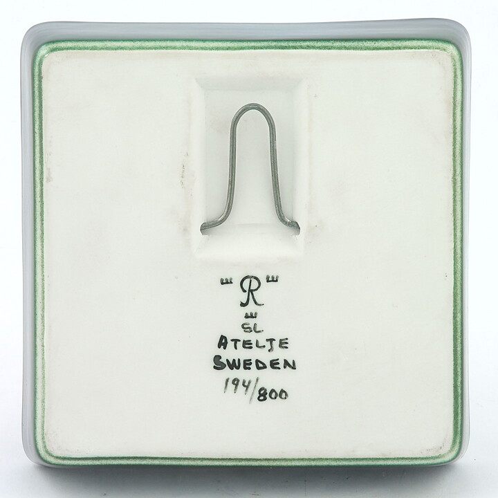シルヴィア・レウショヴィウス  正方形  花の陶板   Wall Plaque   1970年代 13 cm