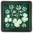 シルヴィア・レウショヴィウス  正方形  花の陶板   Wall Plaque   1970年代 13 cm