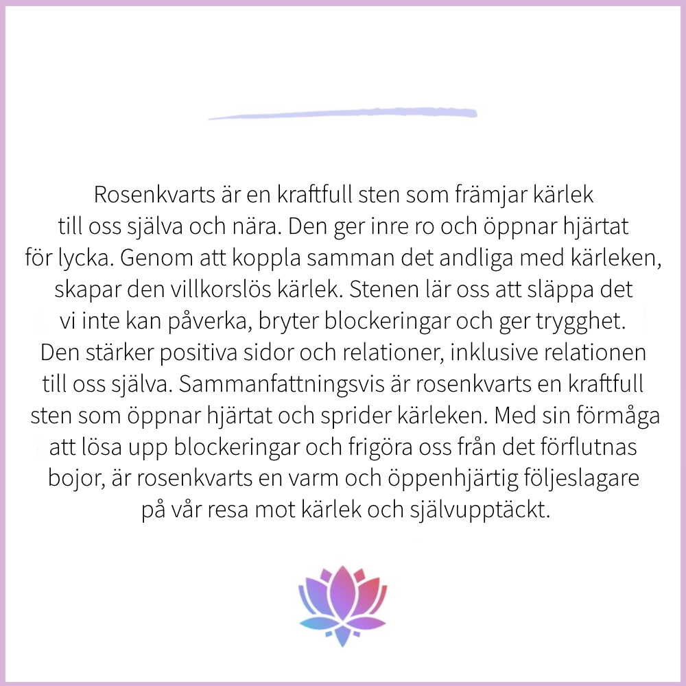 Rosenkvarts tumlad utan hål - 2