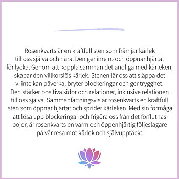 Rosenkvarts tumlad utan hål