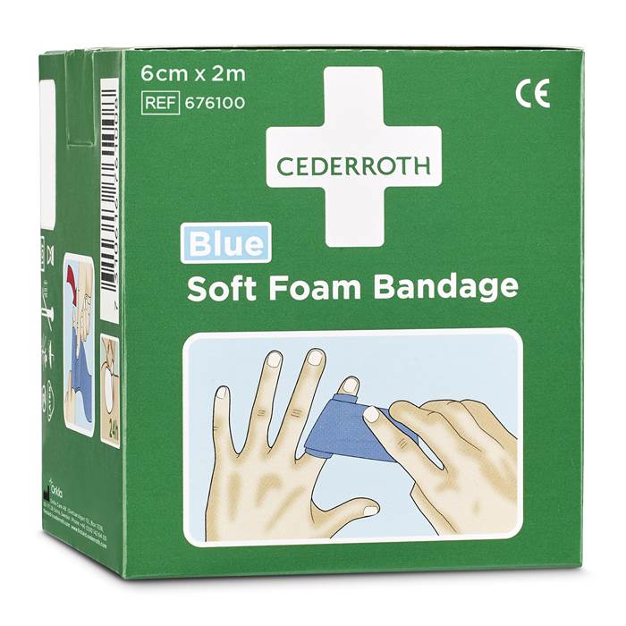 Plåster Soft Foam 6cmx2m Blå - 2