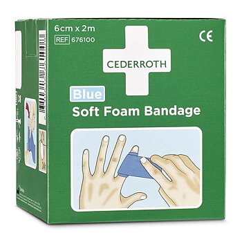 Plåster Soft Foam 6cmx2m Blå