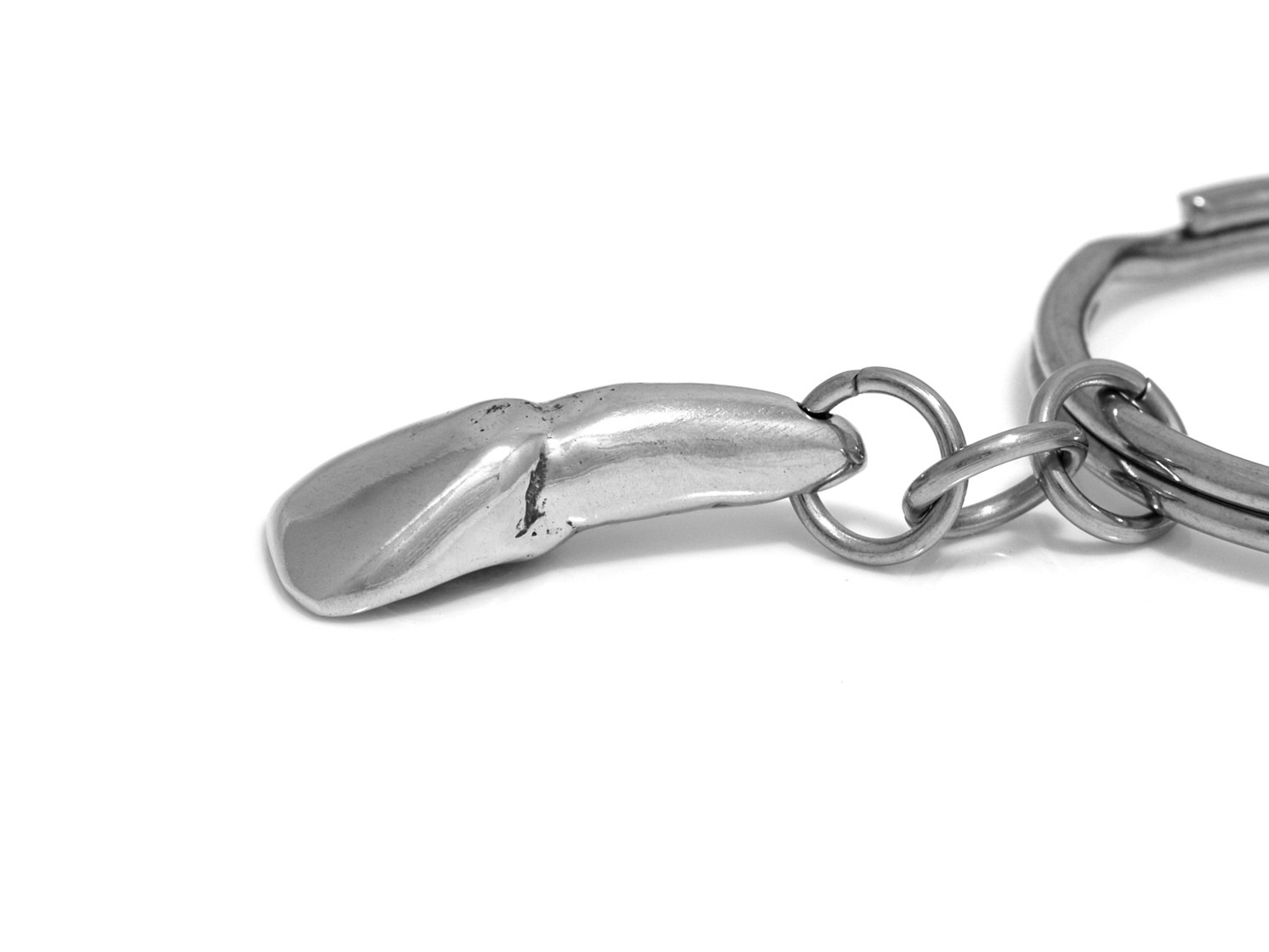 Framtand Nyckelring, Tand Accessoar, Tandläkare Nyckelhållare i Tenn och Stål - 2