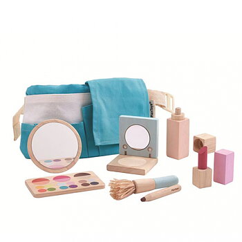 Make-up etui med legetøjsværktøj i træ