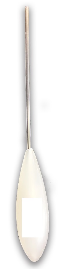 Floating bombarda for fishing on or just below the surface