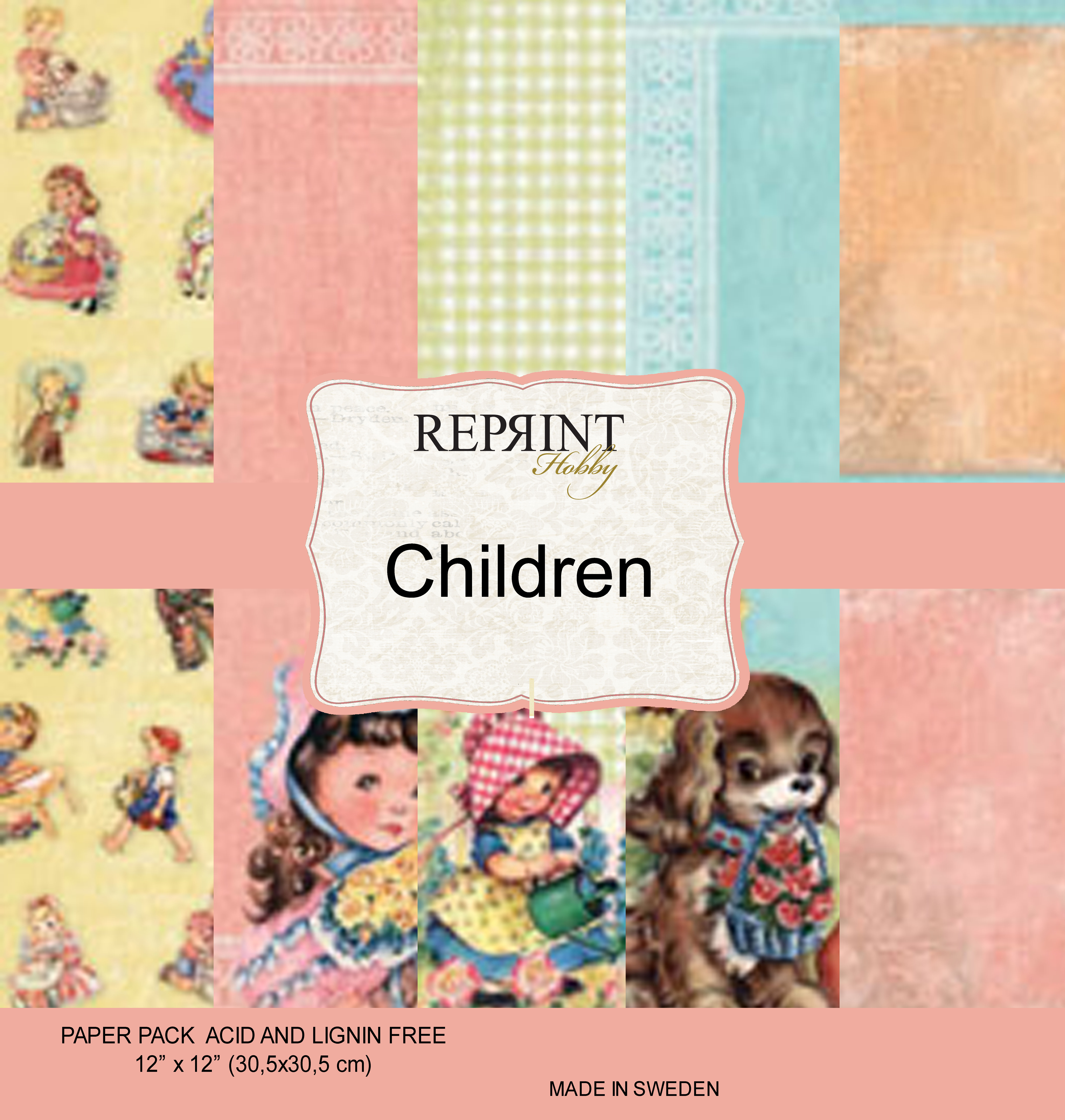 Pappersblock Children  30 st 12" x 12"