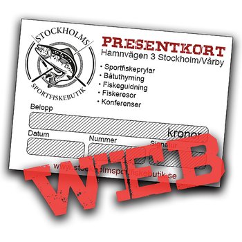 Presentkort i våran webbshop minsta belopp 100kr