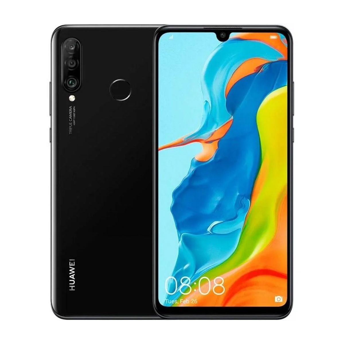 Huawei P30 Lite Dual Sim 128GB - 1 År Garanti Begagnad i Nyskick - Svart