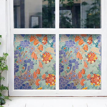 Lila & grön blomster Metervara Insynsskydd
