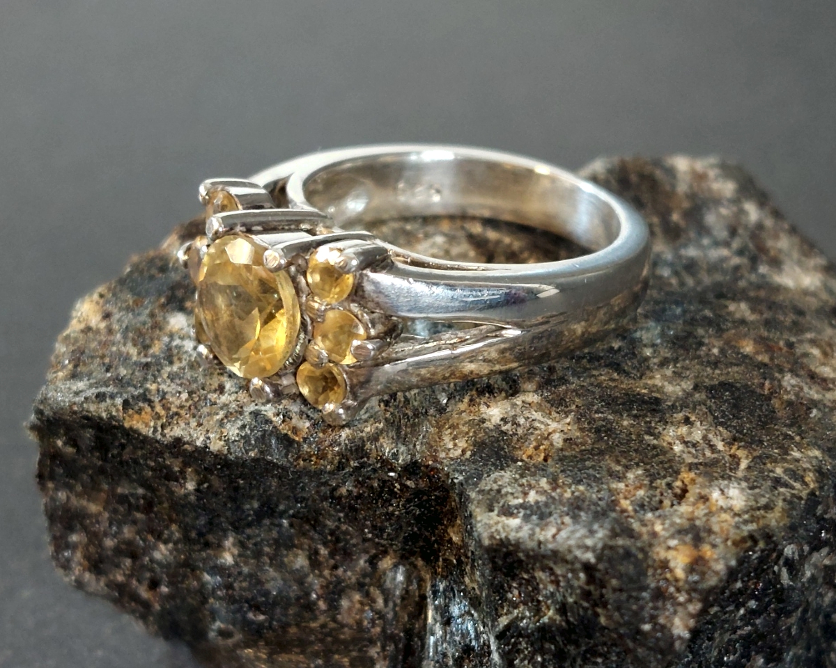 Silverring med fasetterad Citrin - 2