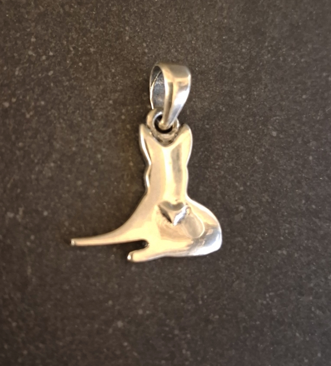 Katt med Hjärta hänge i silver - 3