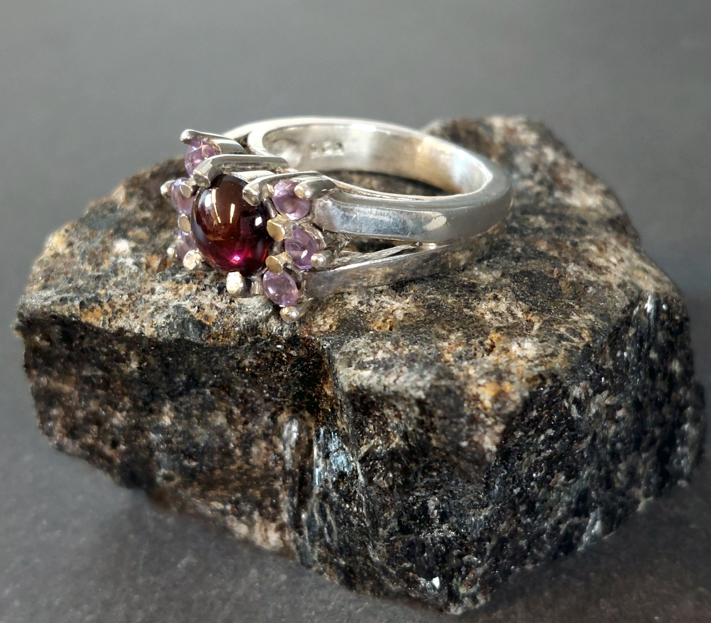 Silverring med Granat och Ametist - 2