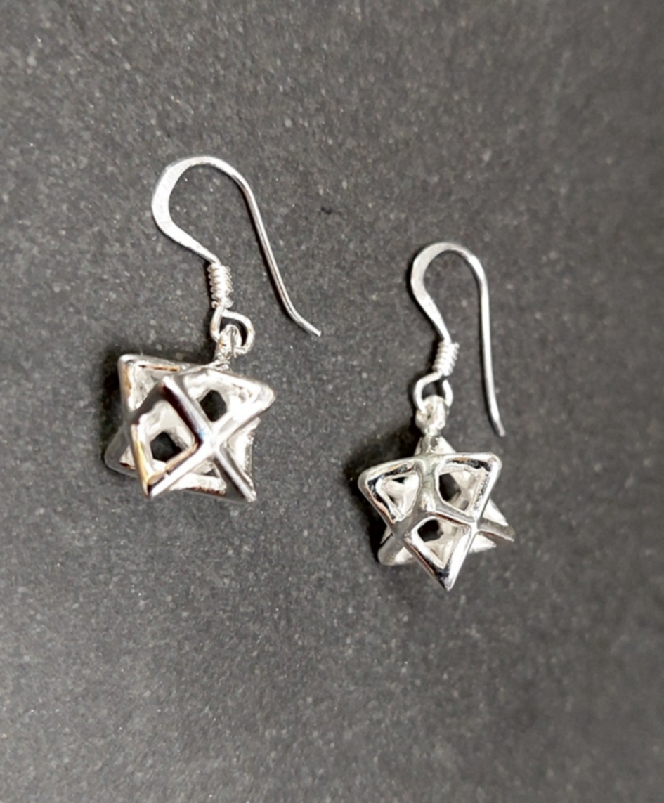 Merkaba örhängen i silver  