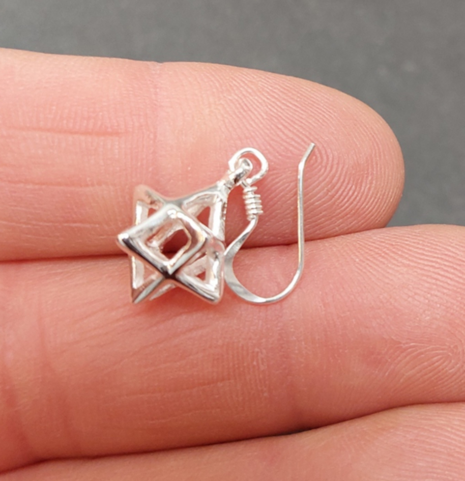 Merkaba örhängen i silver   - 2