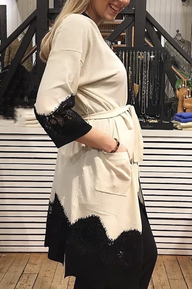 Twin Set - Two-Tone Cardigan With Lace