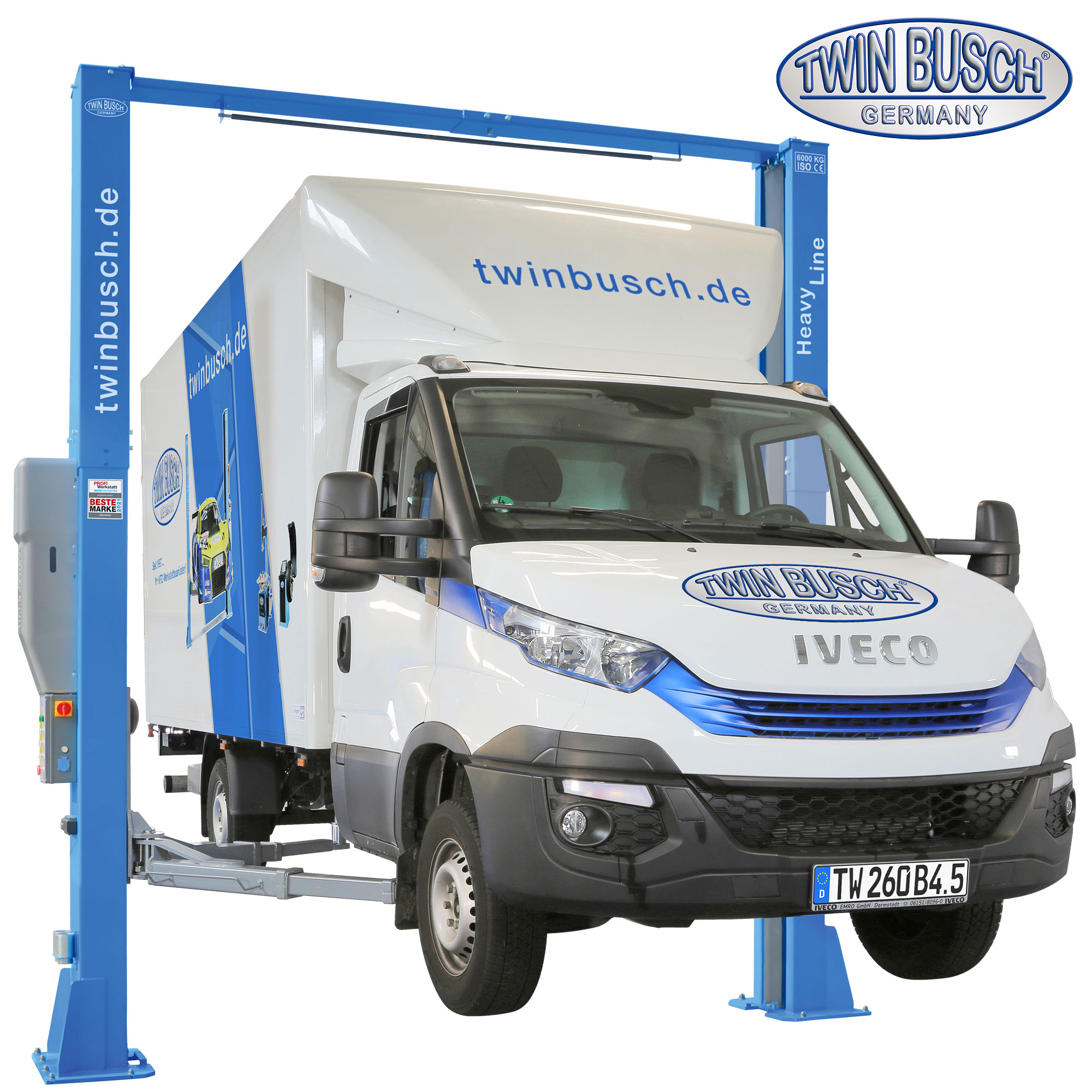 Tvåpelarlyft 6 t Fritt golv Heavy Line