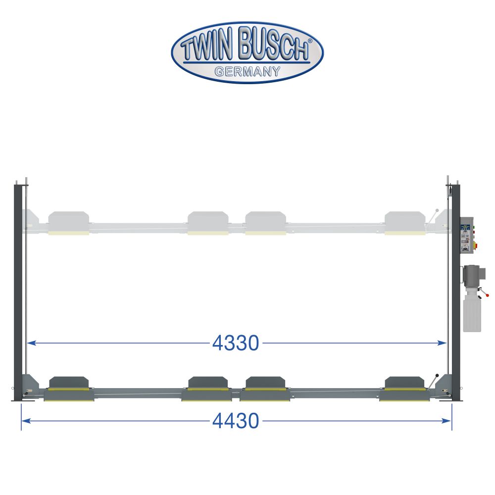 Fyrpelarlyft dubbel parkering 3,6 t Grey Line - 15
