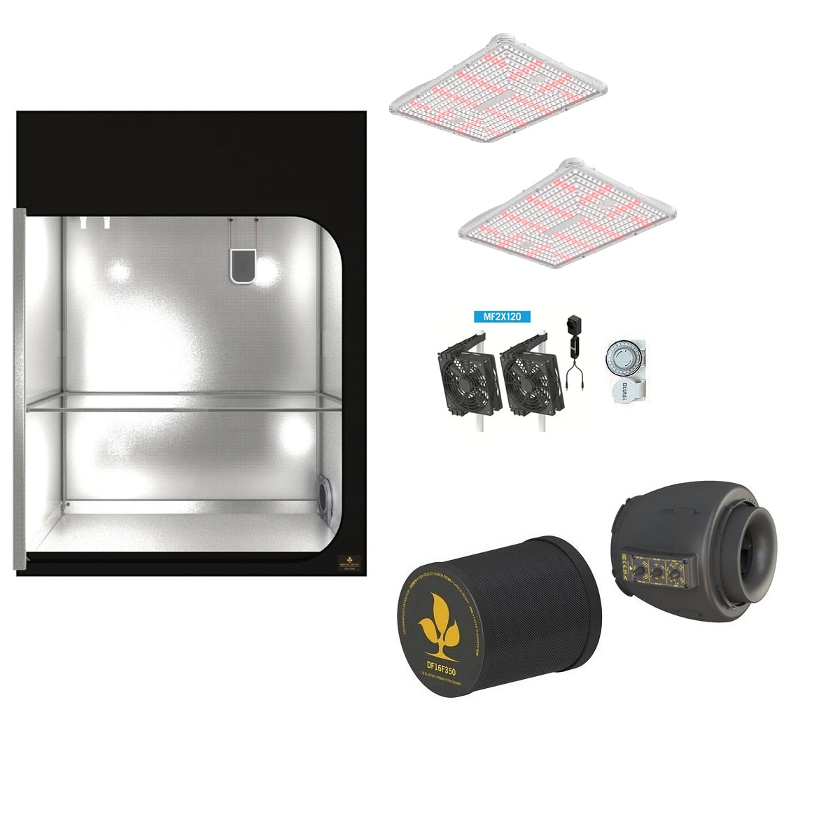 Darkstreet 150W - Cosmorrow 500W LED paket 150x75x200cm