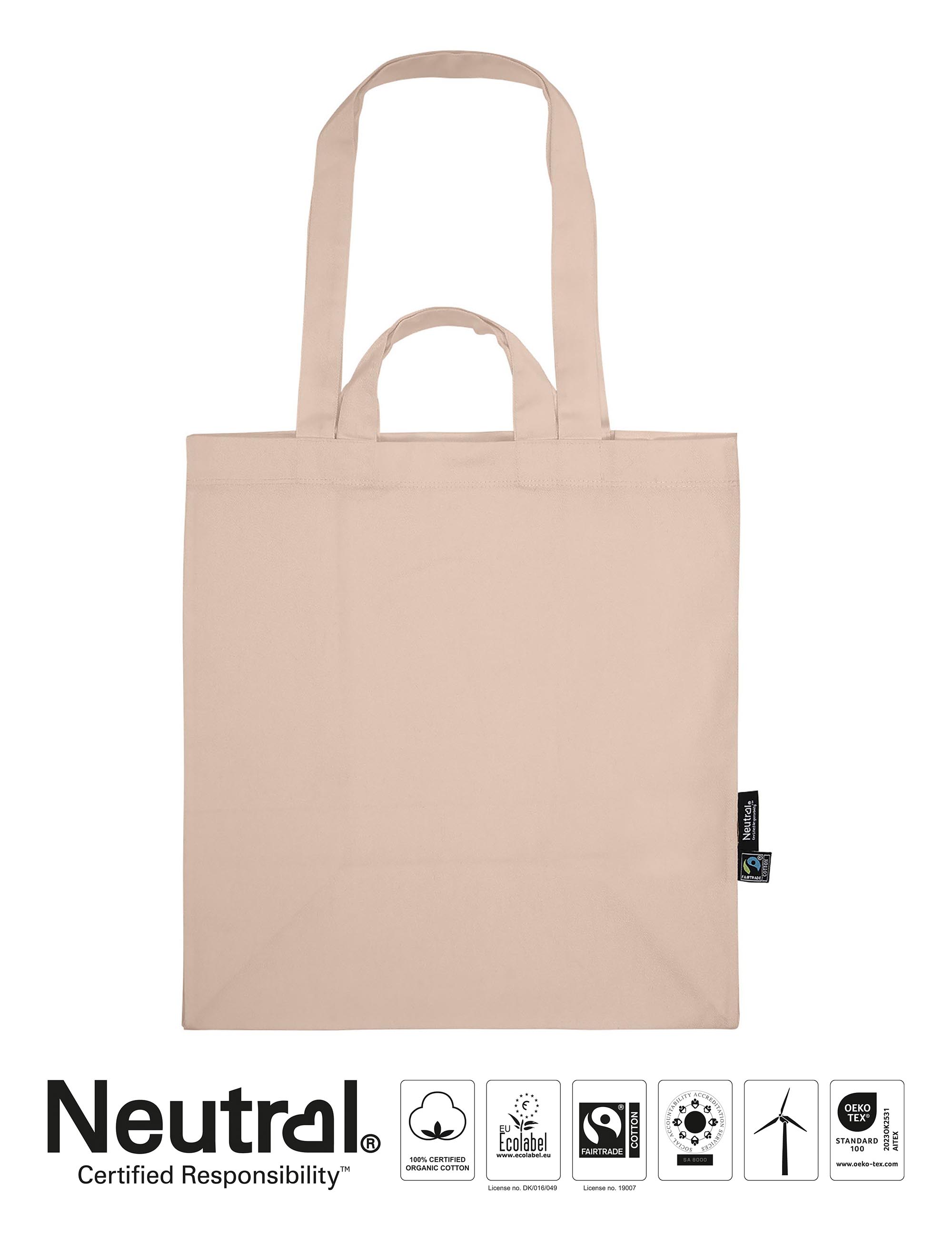 Tygkasse - Dubbla handtag - Neutral - Fairtrade & EKO GOTS - 13 olika färger - 5