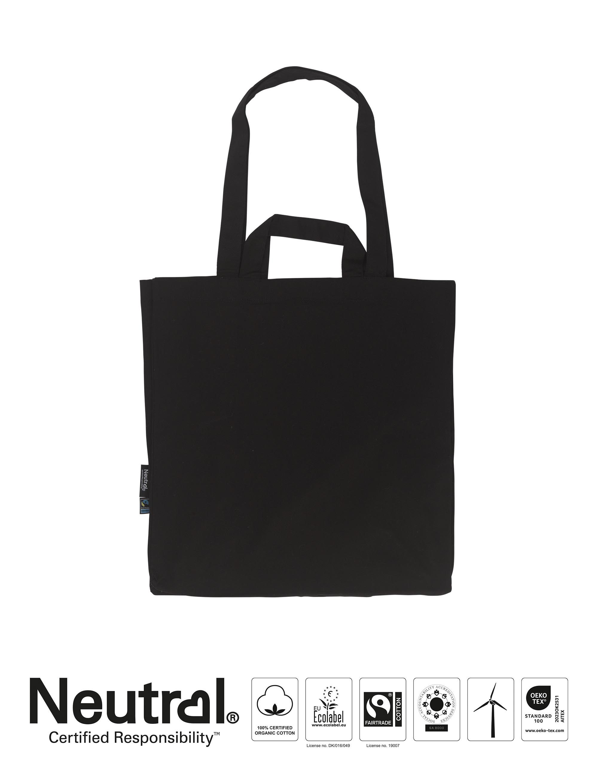 Tygkasse - Dubbla handtag - Neutral - Fairtrade & EKO GOTS - 13 olika färger - 11