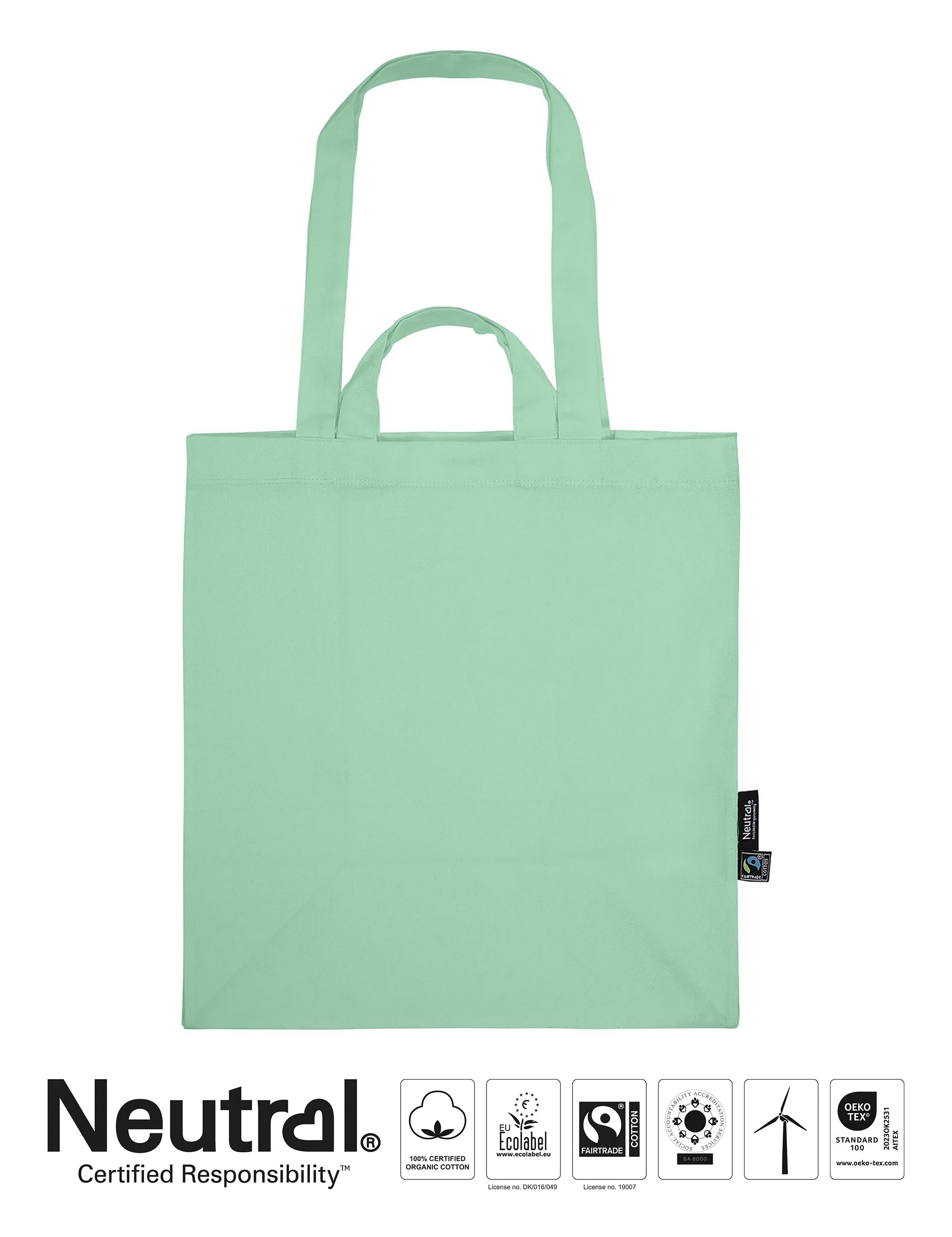 Tygkasse - Dubbla handtag - Neutral - Fairtrade & EKO GOTS - 13 olika färger - 4