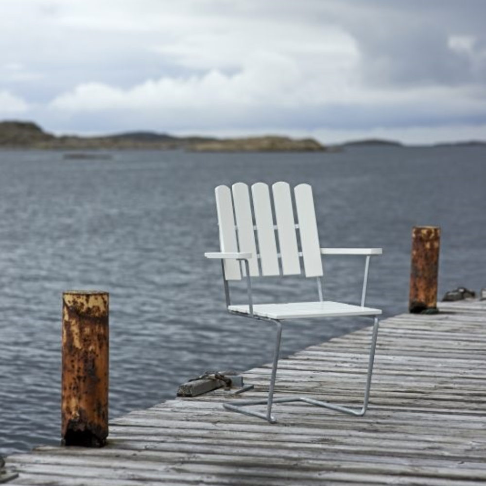  Armchair A2 white / zinc stand - Grythyttans stålmöbler - 2