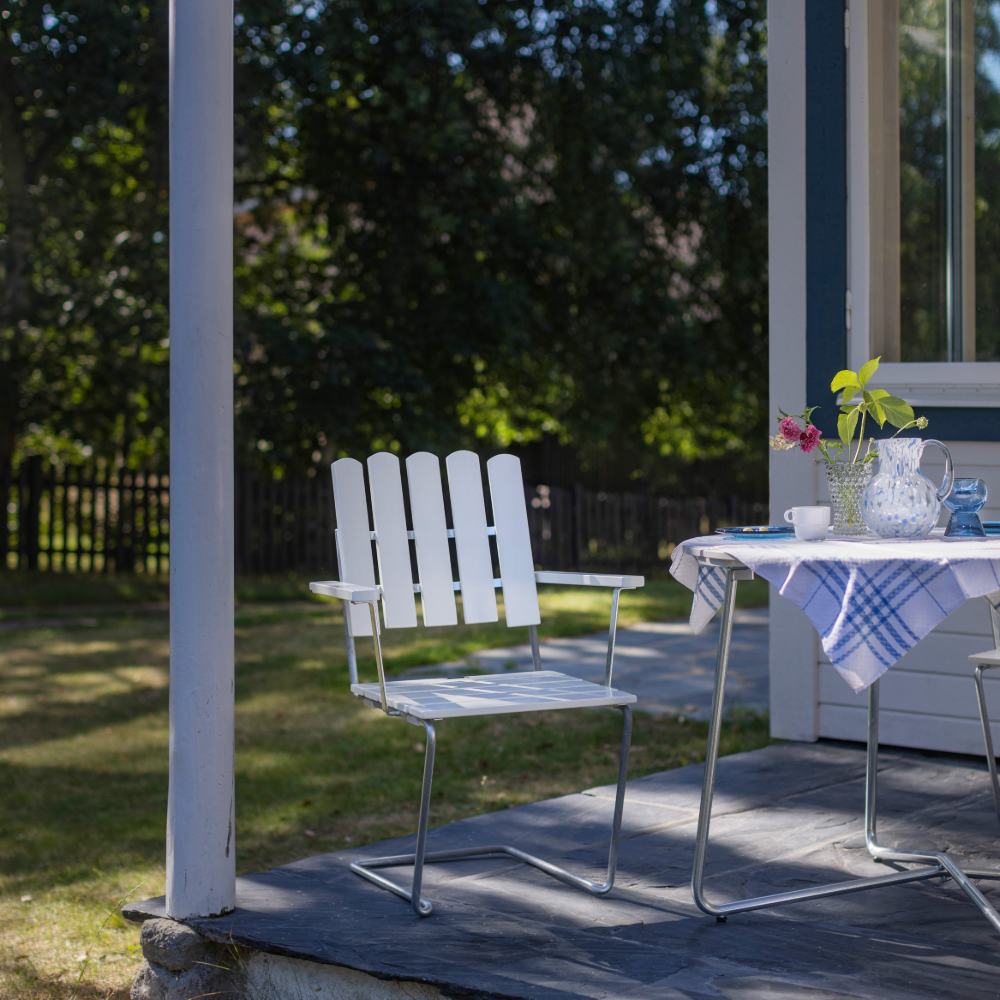  Armchair A2 white / zinc stand - Grythyttans stålmöbler - 4