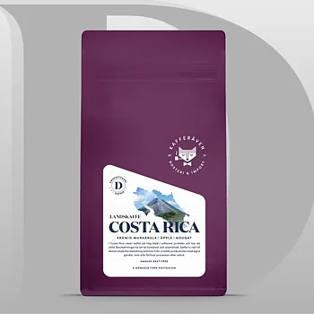 Kafferäven - Landskaffe - Costa Rica - Lätt mörkrostade kaffebönor - 1000g 