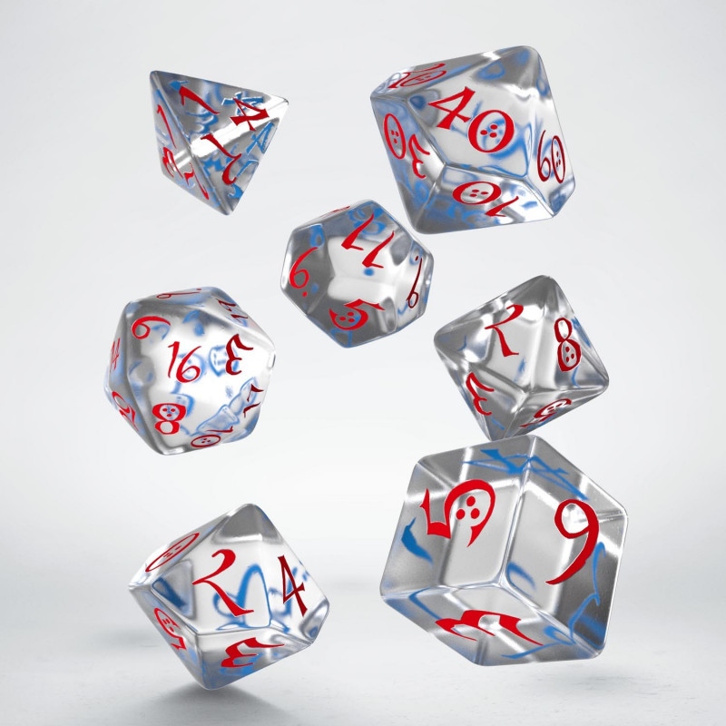 Q-workshop:  Classic RPG Translucent & Blue-Red Dice Set