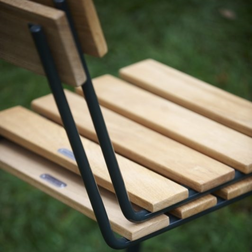 Stol 1 teak / zink stativ  - Grythyttans stålmöbler - 3