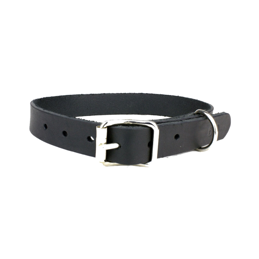 Hundhalsband i Fettad Oxhud 18 mm - 4