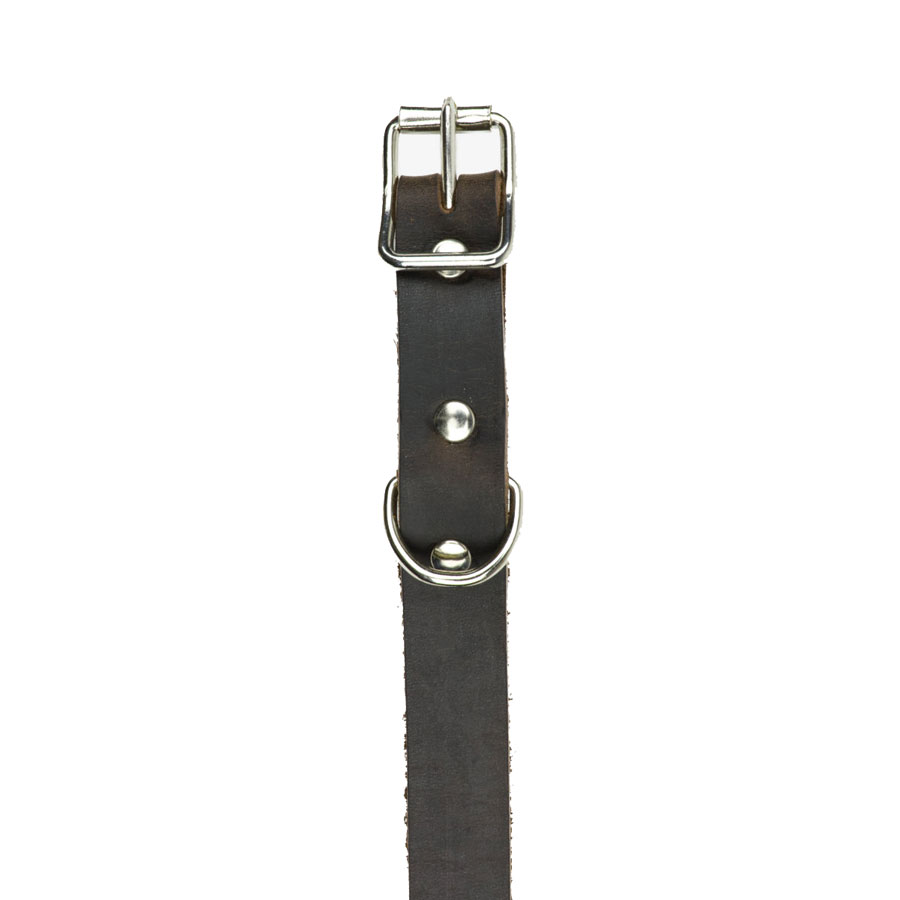 Hundhalsband i Fettad Oxhud 18 mm - 2