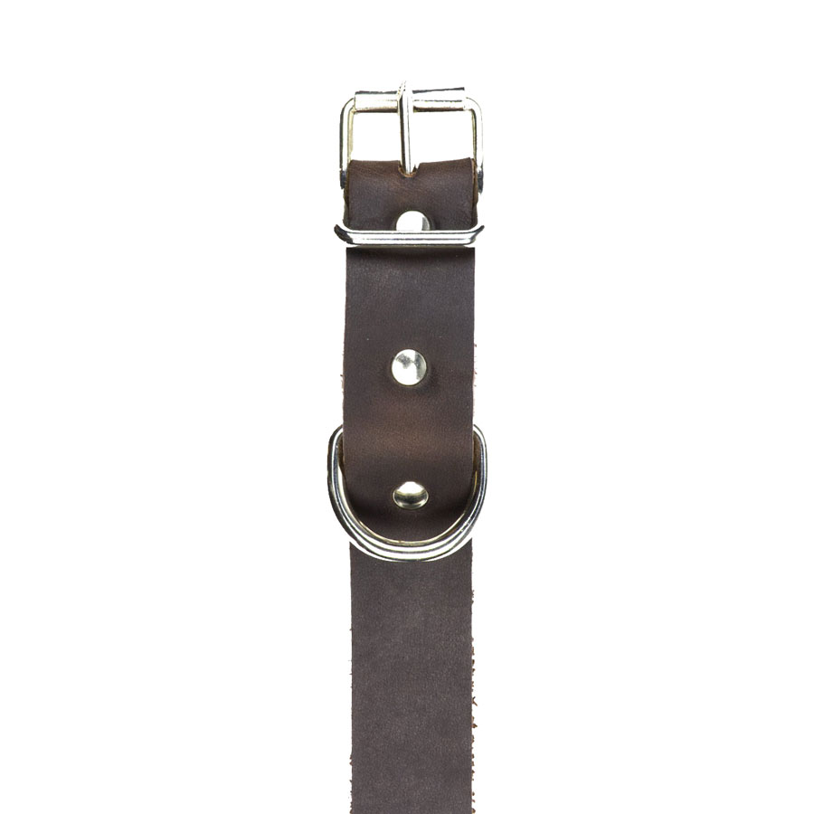 Hundhalsband i Fettad Oxhud 25 mm - 2