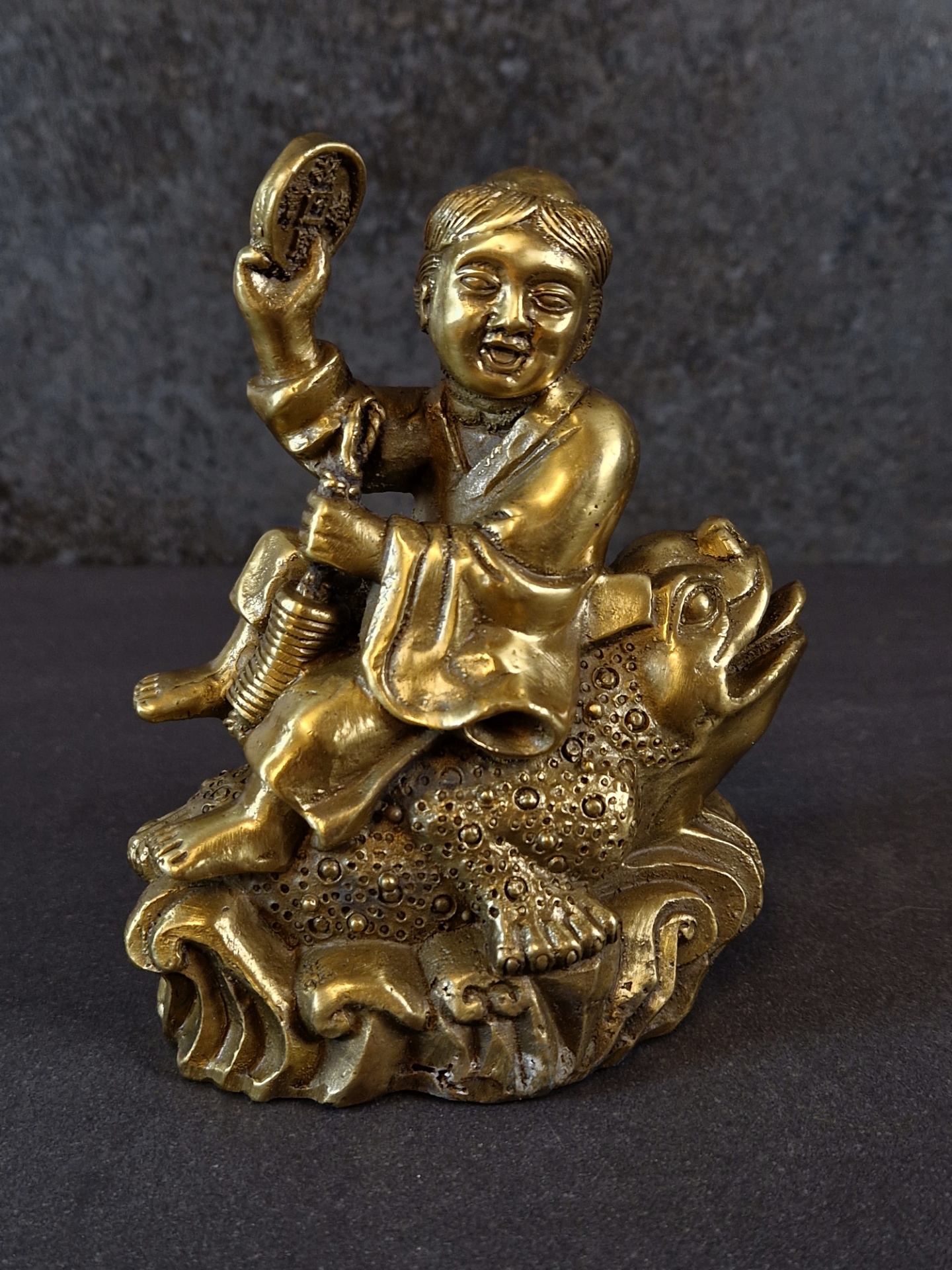 Liu Haichan Staty i Brons ,  Rikedomens gud.